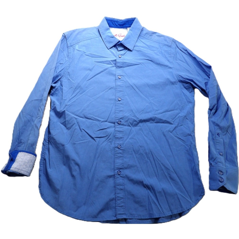Robert Graham Classic Fit Blue Long Sleeve Button Down Shirt Men Large Casual LS